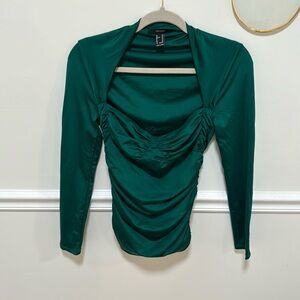 Long sleeve green bustier top (size M)